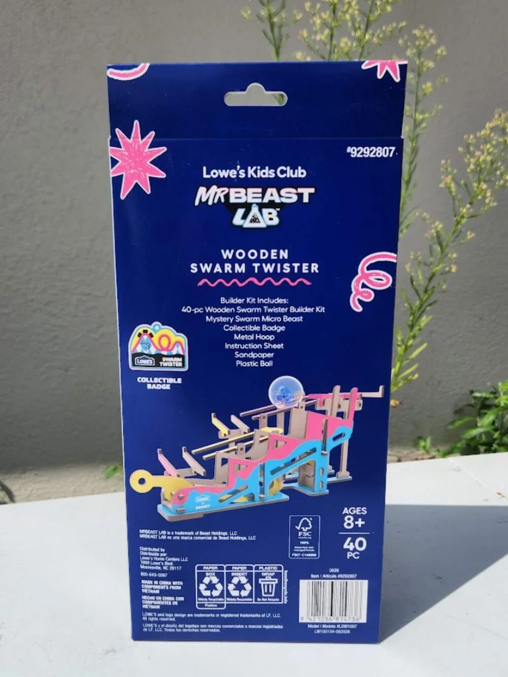 New Lowe's Kids Club Workshop Mr. Beast MrBeast Lab Wooden Track Swarm Twister B